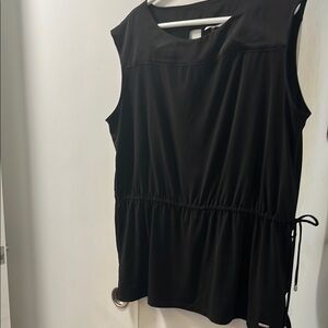 Calvin Klein Black Sleeveless Tank Top with Tie Front